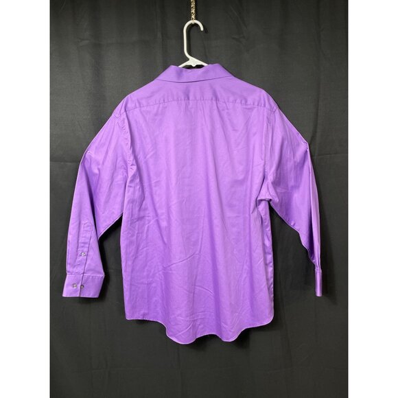 Van Heusen SKU 7587 Mens Purple Long Sleeve Button Down Shirt Size 17.5 - Picture 2 of 11